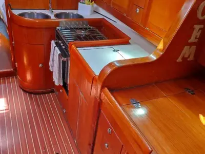 Galley of Gem, a Elan 431 sailboat at Tribunj, Croatia