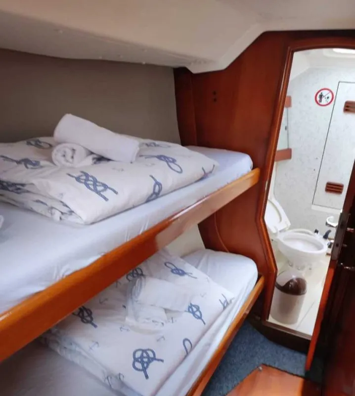 Cabin on Gem, a Elan 431 sailboat at Tribunj, Croatia