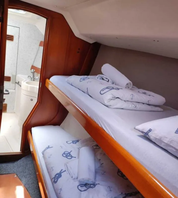 Cabin on Gem, a Elan 431 sailboat at Tribunj, Croatia