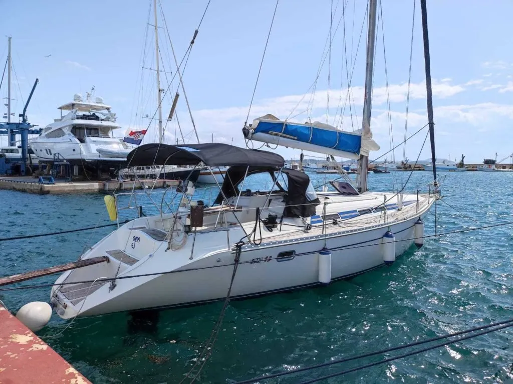 Exterior view of Gem, a Elan 431 sailboat at Tribunj, Croatia