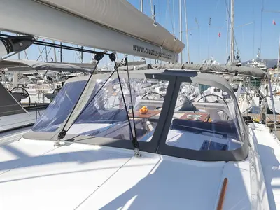 Cockpit of Hanse 460, a sailboat at Sukošan, Croatia