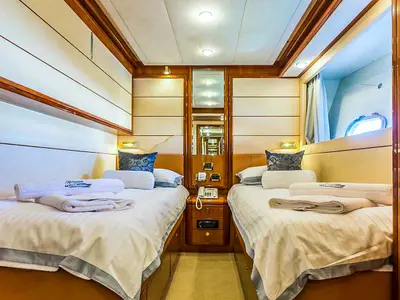 Cabin on Miss Katarina, a Ferretti 880 motor yacht at Seget Donji, Croatia