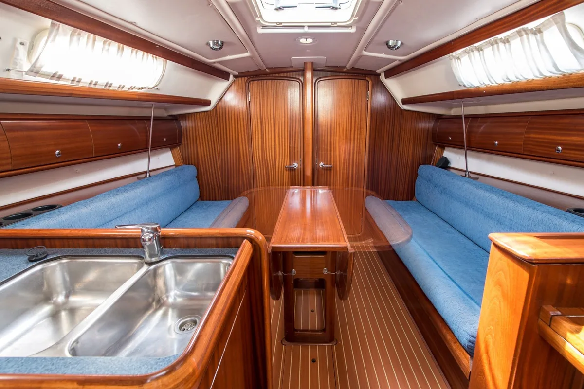 Galley of Arcobaleno, a Bavaria 36 Cruiser sailboat at Sami, Greece