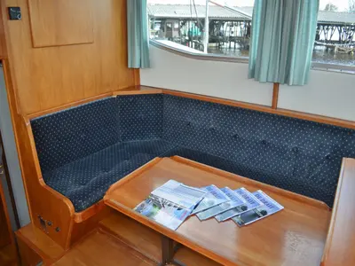 Salon of Wendela, a De Drait Stabila 1320 motorboat at Drachten, Netherlands
