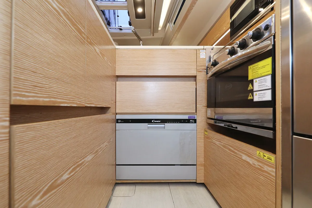 Galley of Jasmine, a Hanse 588 sailboat at Grad Trogir, Croatia