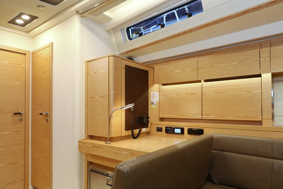 Salon of Jasmine, a Hanse 588 sailboat at Grad Trogir, Croatia