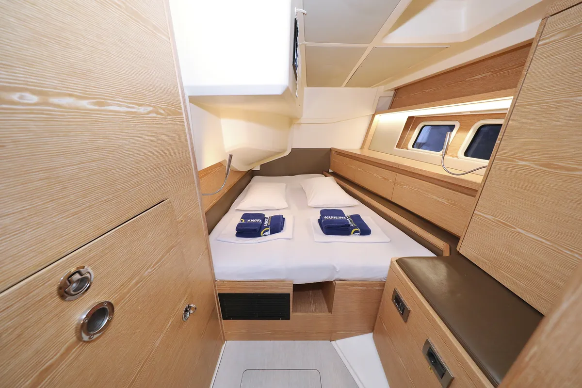 Cabin on Jasmine, a Hanse 588 sailboat at Grad Trogir, Croatia