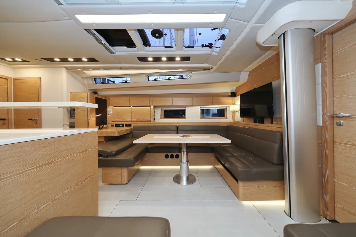 Salon of Jasmine, a Hanse 588 sailboat at Grad Trogir, Croatia