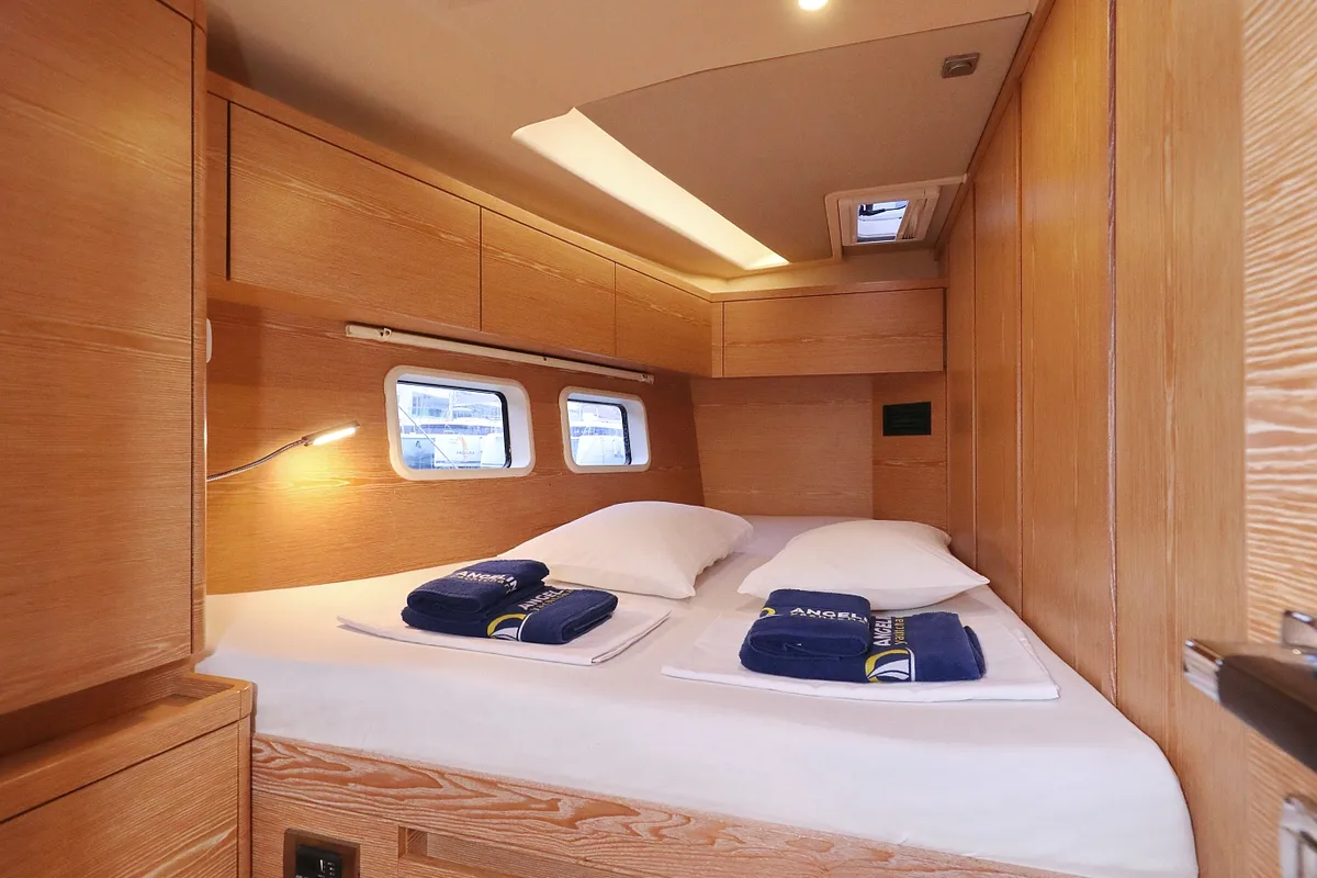 Cabin on Jasmine, a Hanse 588 sailboat at Grad Trogir, Croatia