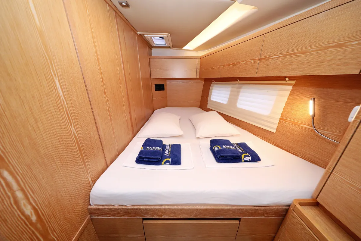 Cabin on Jasmine, a Hanse 588 sailboat at Grad Trogir, Croatia