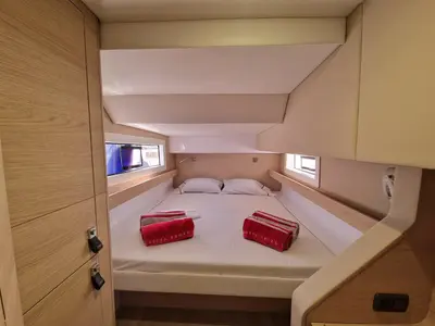Cabin on Hakuna, a Aventura 37 catamaran at Sant Antoni de Portmany, Spain