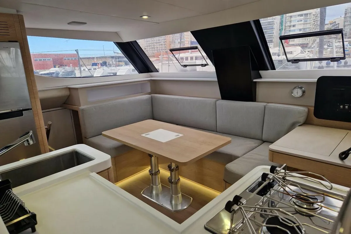 Salon of Hakuna, a Aventura 37 catamaran at Sant Antoni de Portmany, Spain