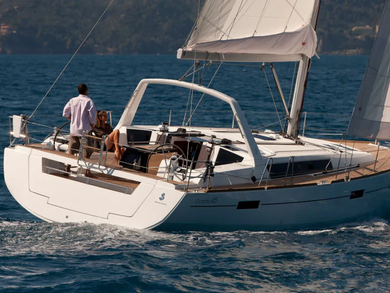 Exterior view of Allegria, a Beneteau Oceanis 45 sailboat at Municipal Unit of Lefkada, Greece