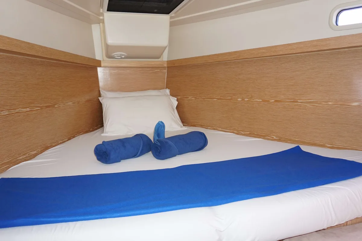Cabin on Iyarada, a Hanse 385 sailboat at Mai Khao, Thailand