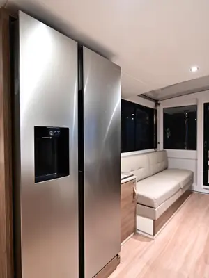 Galley of Arche VI, a Bali 4.6 catamaran at Salerno, Italy