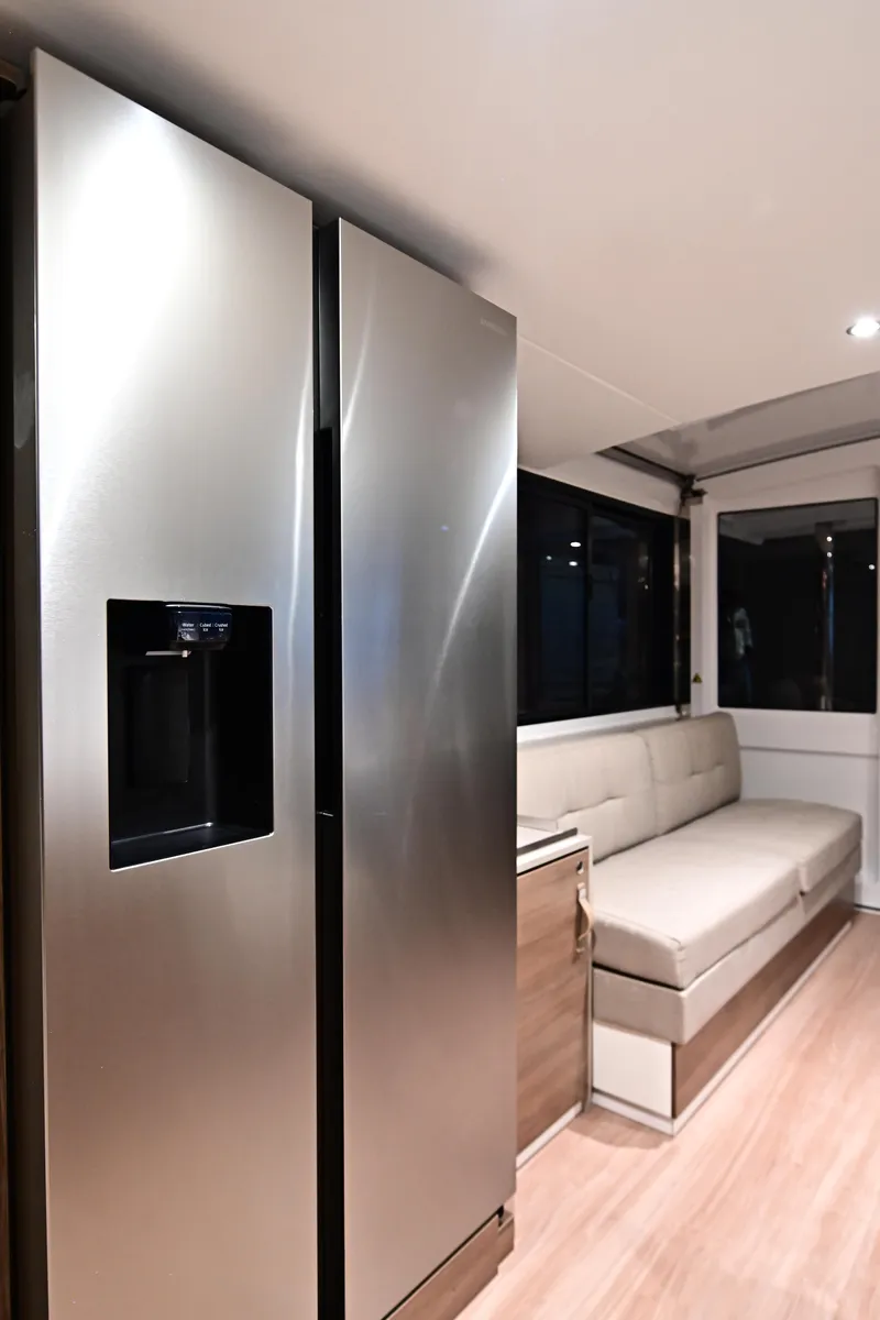 Galley of Arche VI, a Bali 4.6 catamaran at Salerno, Italy