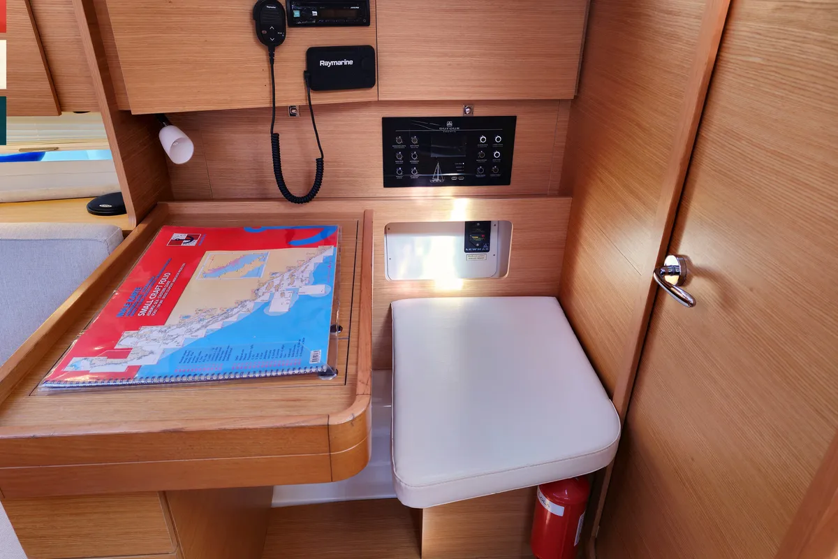 Salon of Layla, a Dufour 360 GL sailboat at Rogoznica, Croatia