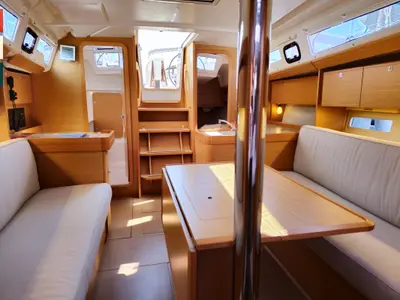 Salon of Layla, a Dufour 360 GL sailboat at Rogoznica, Croatia