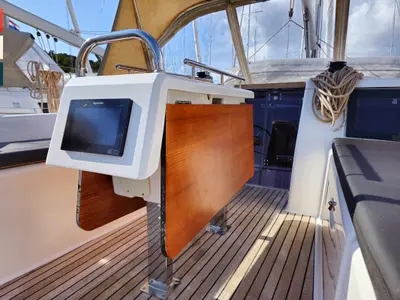 Cockpit of Layla, a Dufour 360 GL sailboat at Rogoznica, Croatia