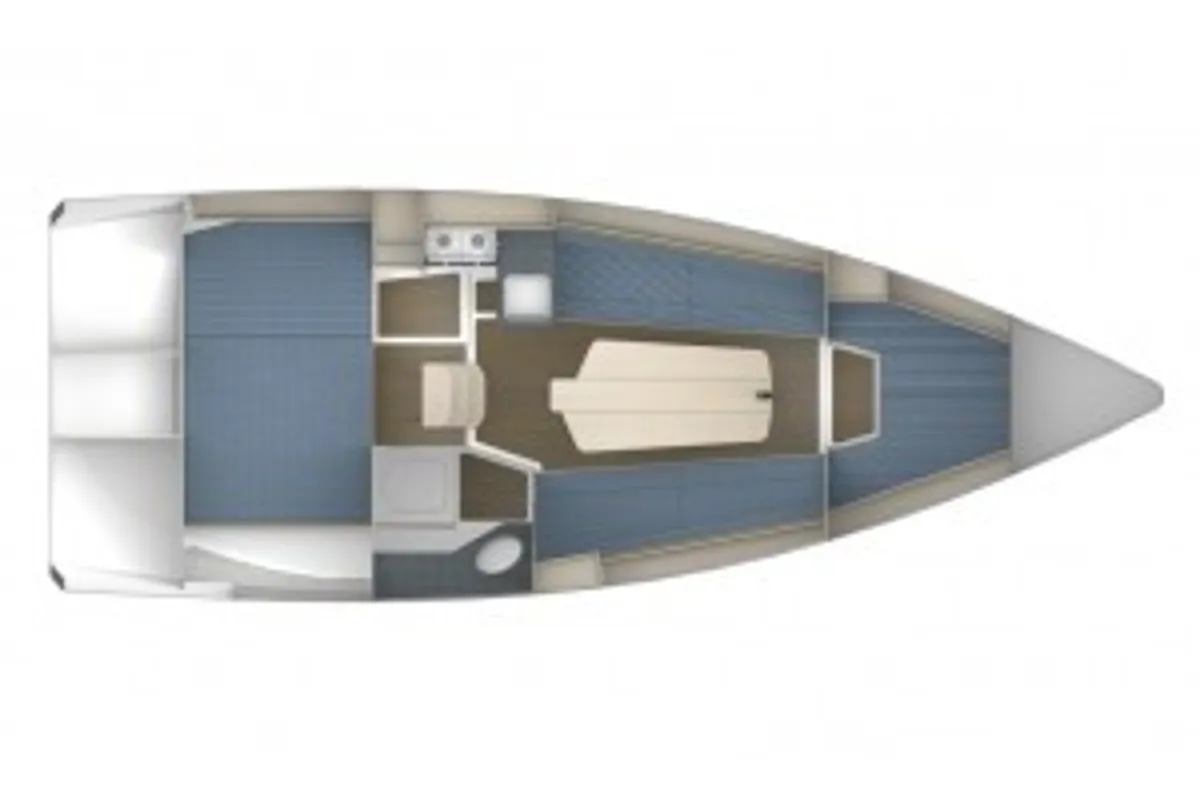 Floor plan of Bora, a Northman Maxus 26 Standard sailboat at Kerners, France