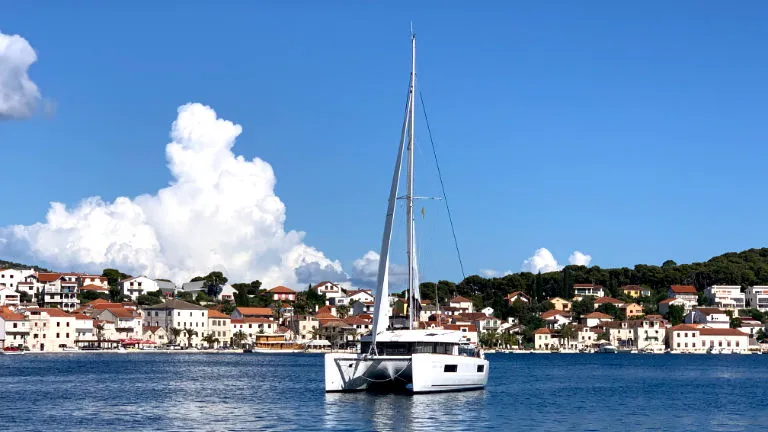 Exterior view of Balance 69, a Lagoon 40 catamaran at Općina Rogoznica, Croatia