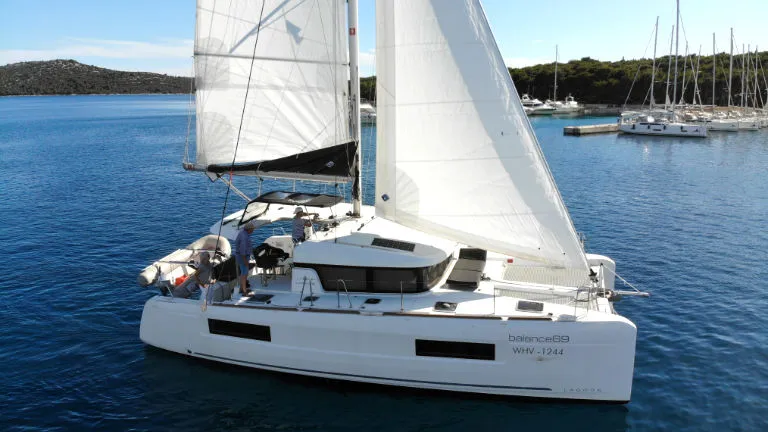 Exterior view of Balance 69, a Lagoon 40 catamaran at Općina Rogoznica, Croatia