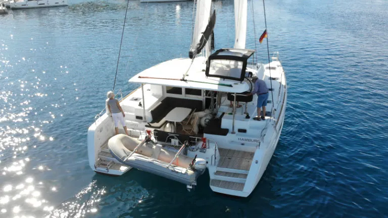 Deck of Balance 69, a Lagoon 40 catamaran at Općina Rogoznica, Croatia