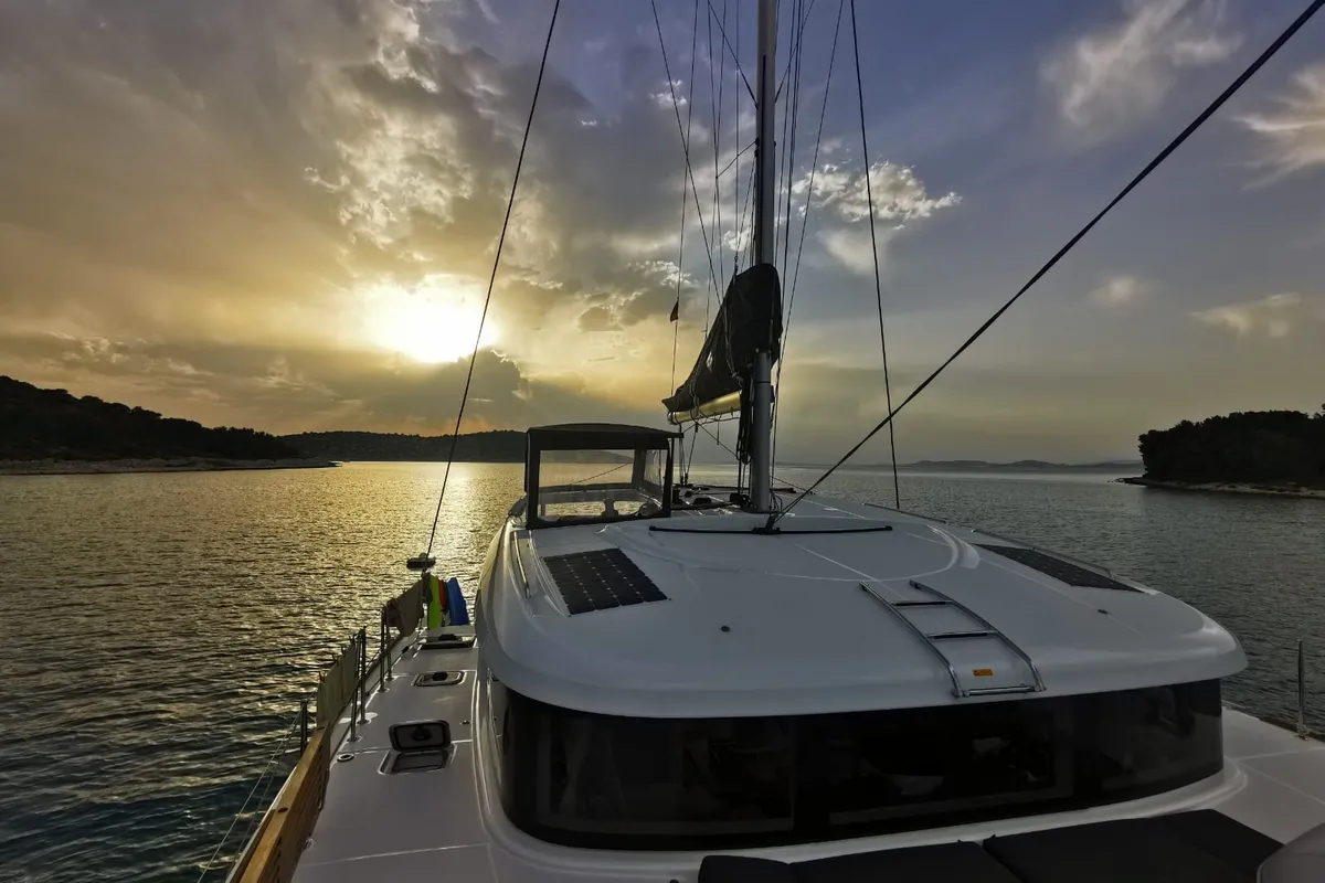 Deck of Balance 69, a Lagoon 40 catamaran at Općina Rogoznica, Croatia