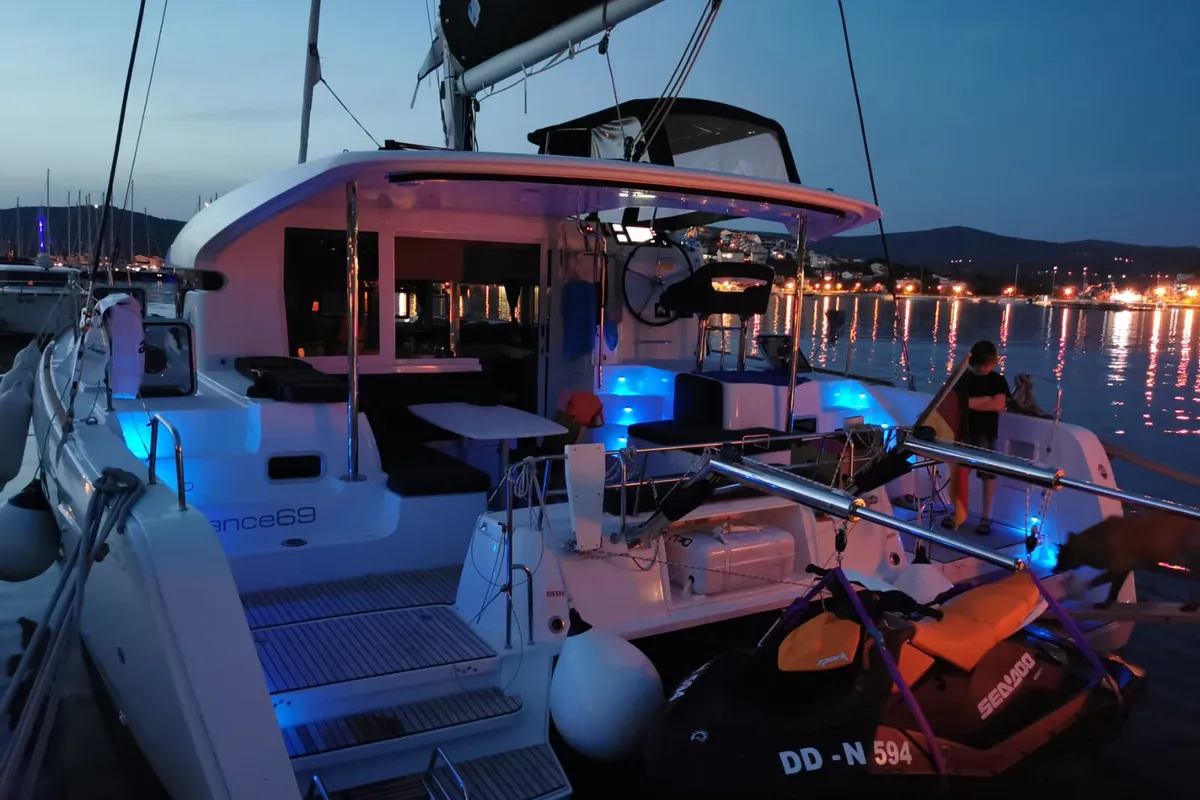 Deck of Balance 69, a Lagoon 40 catamaran at Općina Rogoznica, Croatia
