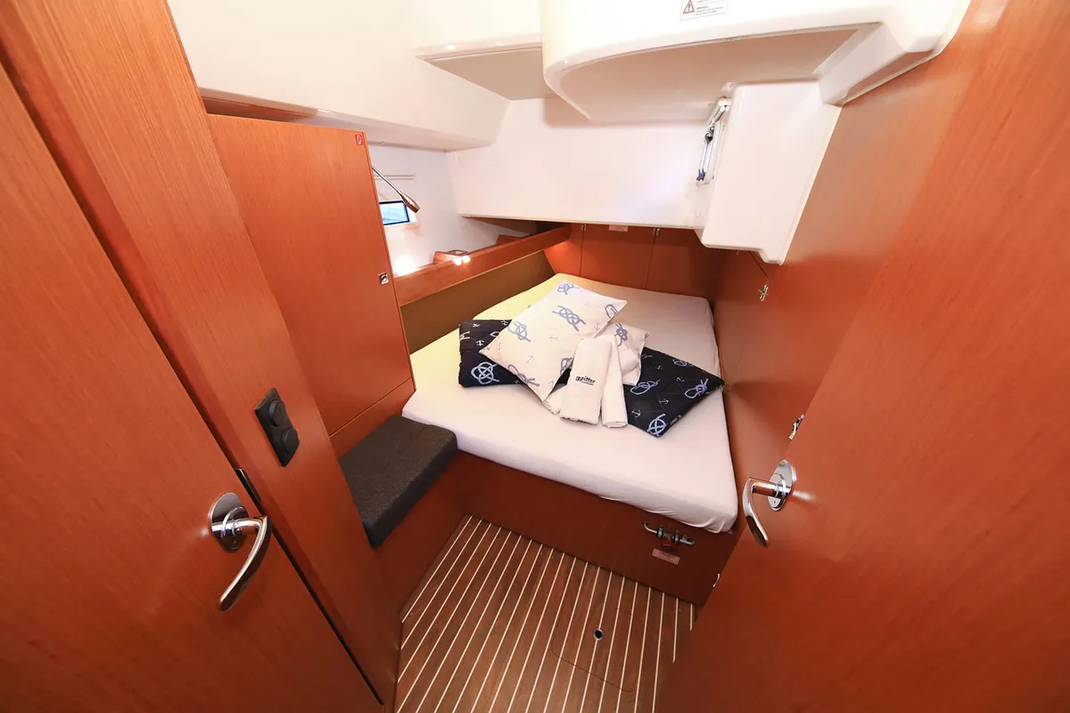 Cabin on Kneginja, a Bavaria Cruiser 46 sailboat at Grad Biograd na Moru, Croatia