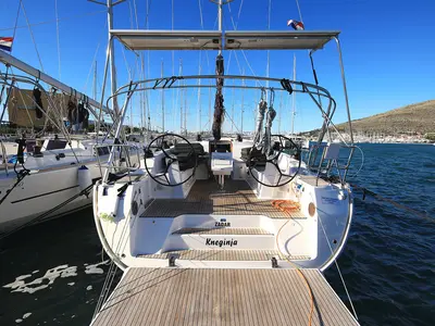 Cockpit of Kneginja, a Bavaria Cruiser 46 sailboat at Grad Biograd na Moru, Croatia