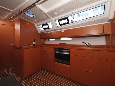 Galley of Kneginja, a Bavaria Cruiser 46 sailboat at Grad Biograd na Moru, Croatia