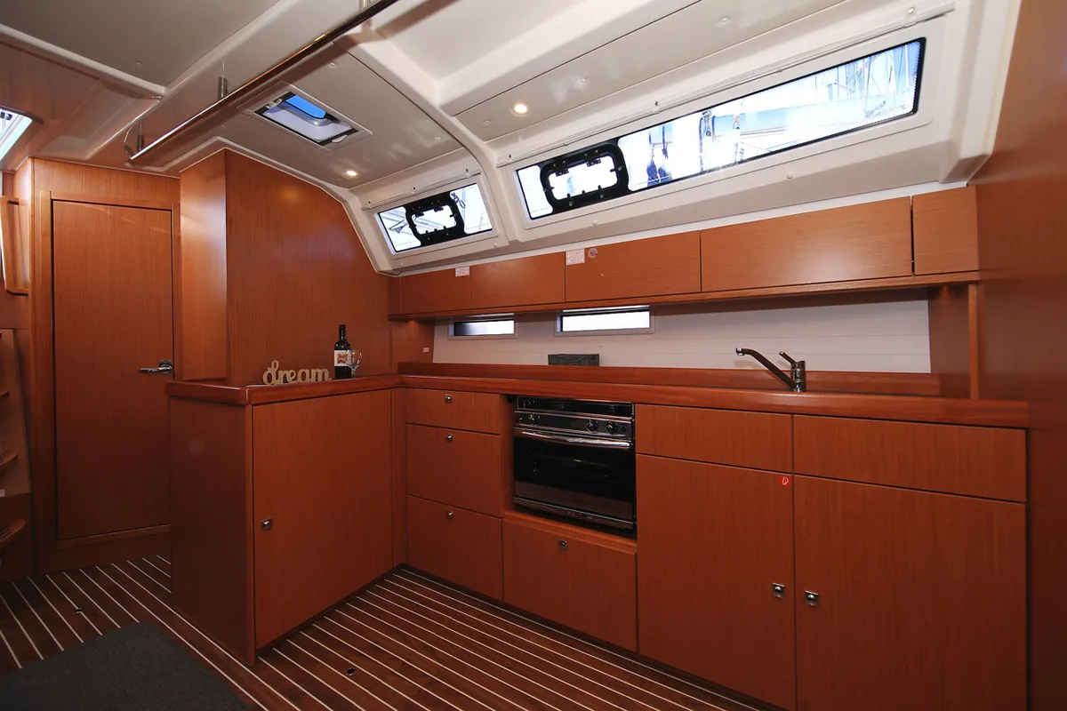 Galley of Kneginja, a Bavaria Cruiser 46 sailboat at Grad Biograd na Moru, Croatia