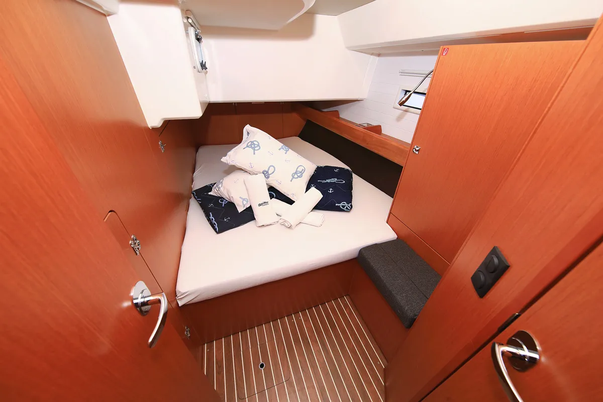 Cabin on Kneginja, a Bavaria Cruiser 46 sailboat at Grad Biograd na Moru, Croatia