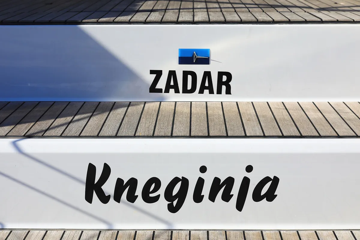 Kneginja, a Bavaria Cruiser 46 sailboat at Grad Biograd na Moru, Croatia