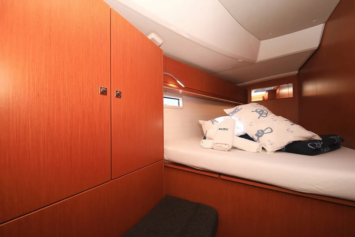 Cabin on Kneginja, a Bavaria Cruiser 46 sailboat at Grad Biograd na Moru, Croatia