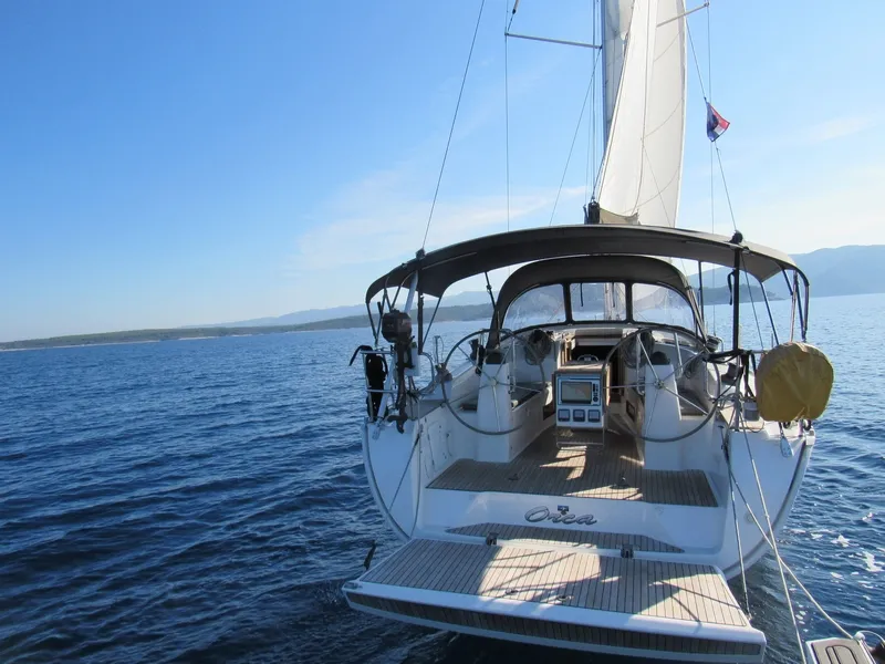 Exterior view of Orca, a Bavaria Cruiser 40 sailboat at Split, Croatia