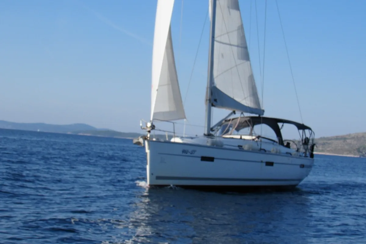 Exterior view of Orca, a Bavaria Cruiser 40 sailboat at Split, Croatia