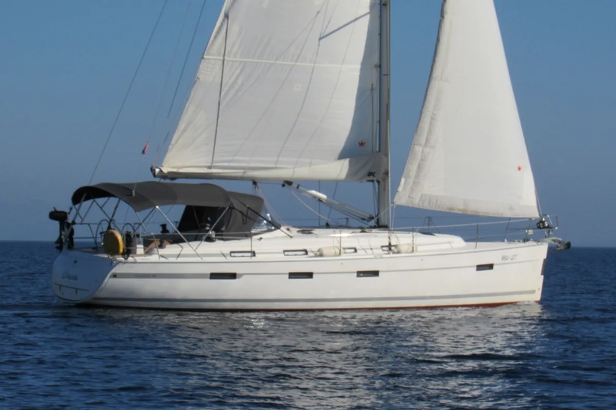 Exterior view of Orca, a Bavaria Cruiser 40 sailboat at Split, Croatia