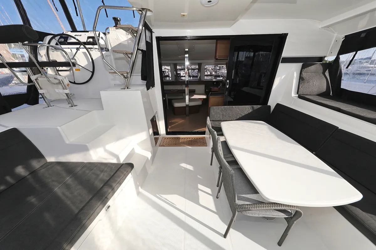 Deck of Sapphire, a Lagoon 42 catamaran at Grad Vodice, Croatia