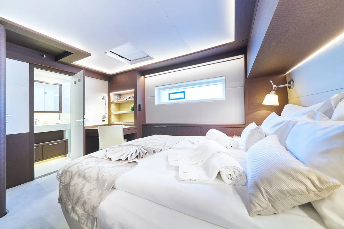 Cabin on Adriatic Dragon, a Lagoon 77 catamaran at Split, Croatia