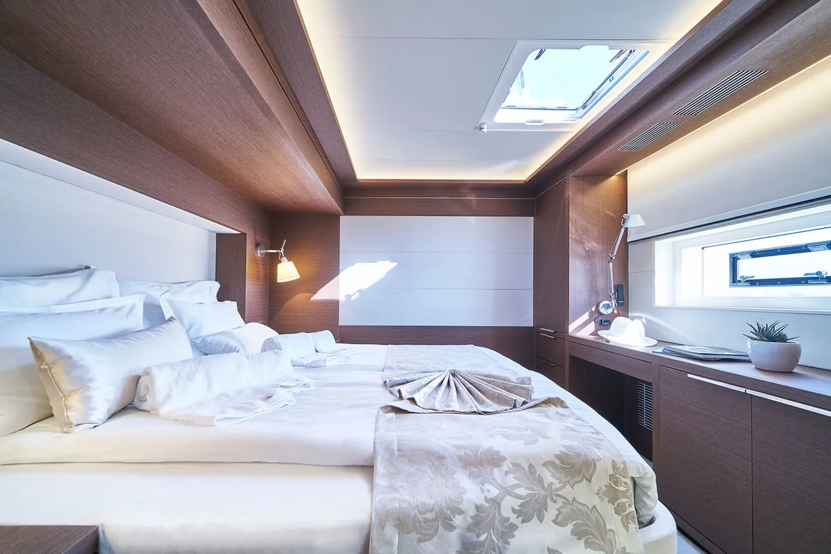 Cabin on Adriatic Dragon, a Lagoon 77 catamaran at Split, Croatia