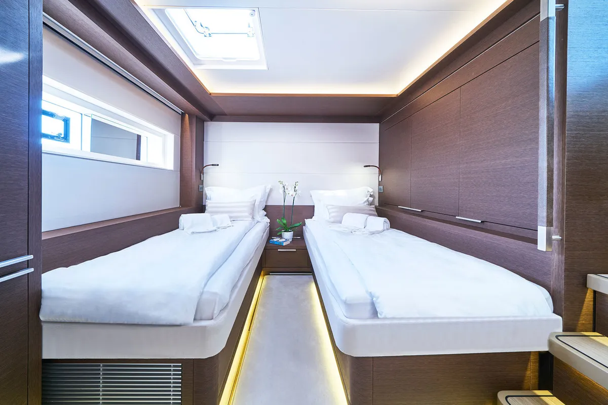 Cabin on Adriatic Dragon, a Lagoon 77 catamaran at Split, Croatia