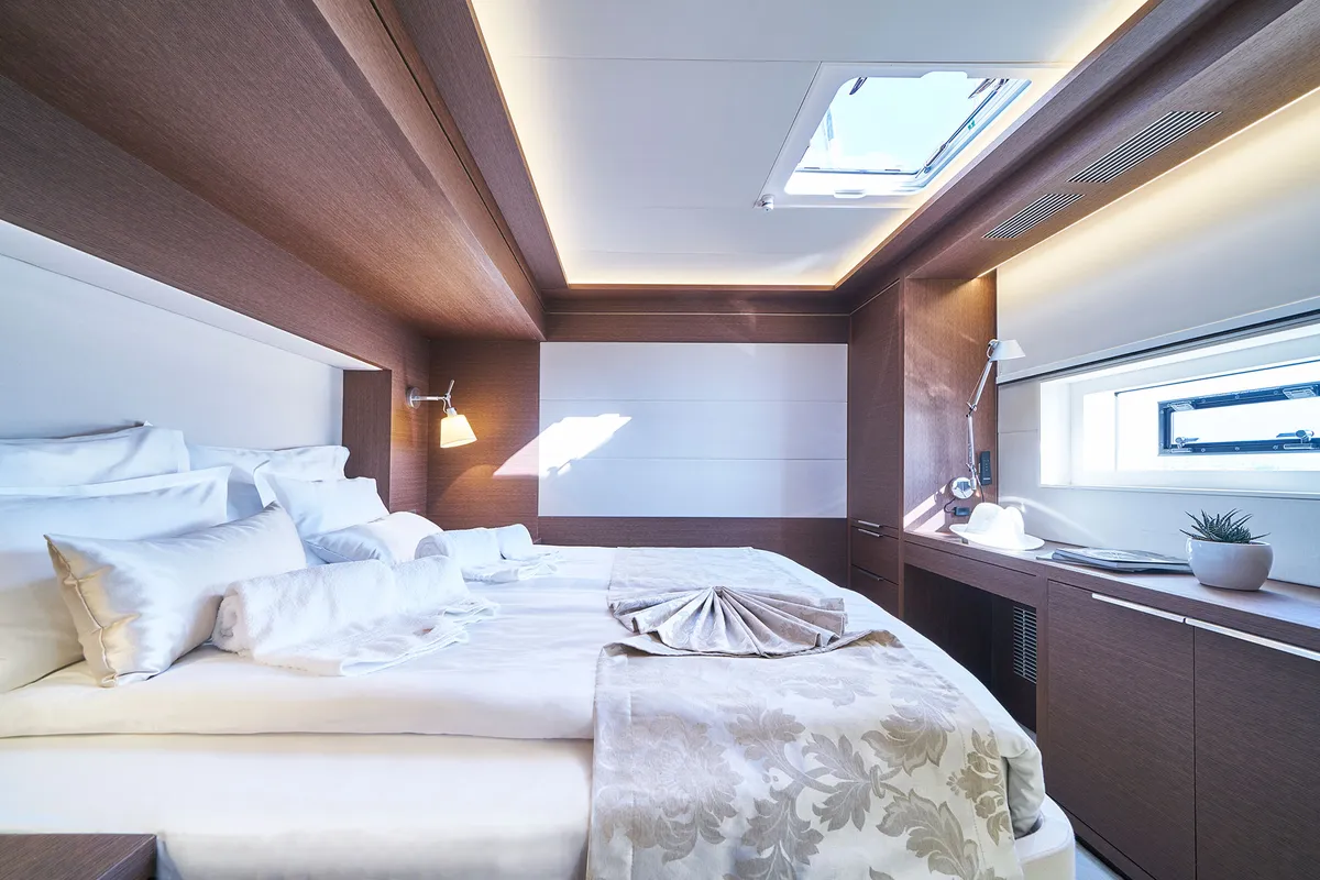 Cabin on Adriatic Dragon, a Lagoon 77 catamaran at Split, Croatia