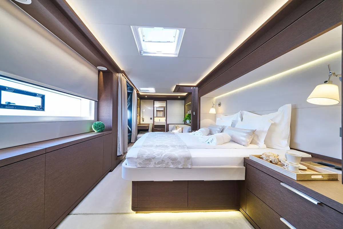 Cabin on Adriatic Dragon, a Lagoon 77 catamaran at Split, Croatia