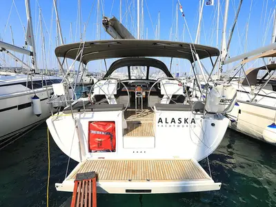 Cockpit of Alaska, a Hanse 455 sailboat at Murter, Croatia