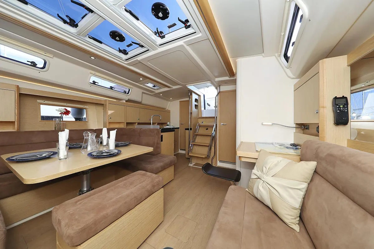 Salon of Alaska, a Hanse 455 sailboat at Murter, Croatia