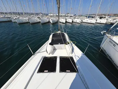 Deck of Alaska, a Hanse 455 sailboat at Murter, Croatia