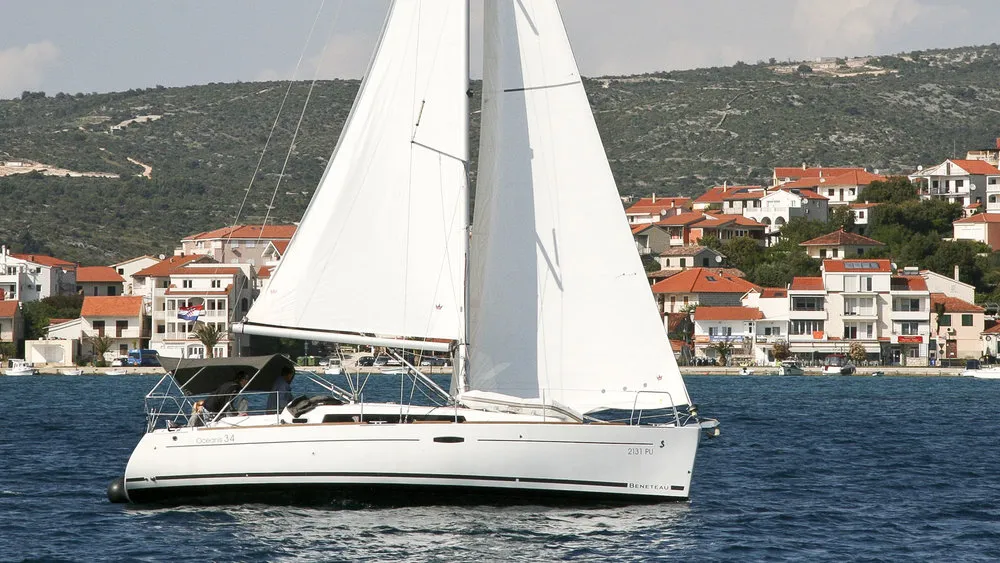 Exterior view of LL Skyhawk, a Beneteau Oceanis 34.2 sailboat at Grad Pula, Croatia