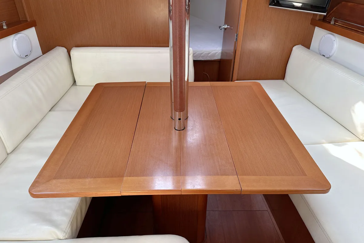 Salon of LL Skyhawk, a Beneteau Oceanis 34.2 sailboat at Grad Pula, Croatia